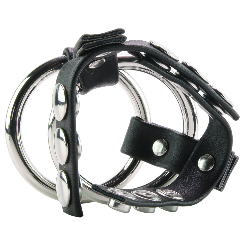 Blue Line Double Metal C-Ring with Adjustable Ball Strap - Tophatter's Adult Sex Toys Online Bondage and Fetish > Cock and Ball Devices - Tophatter Daily Deals