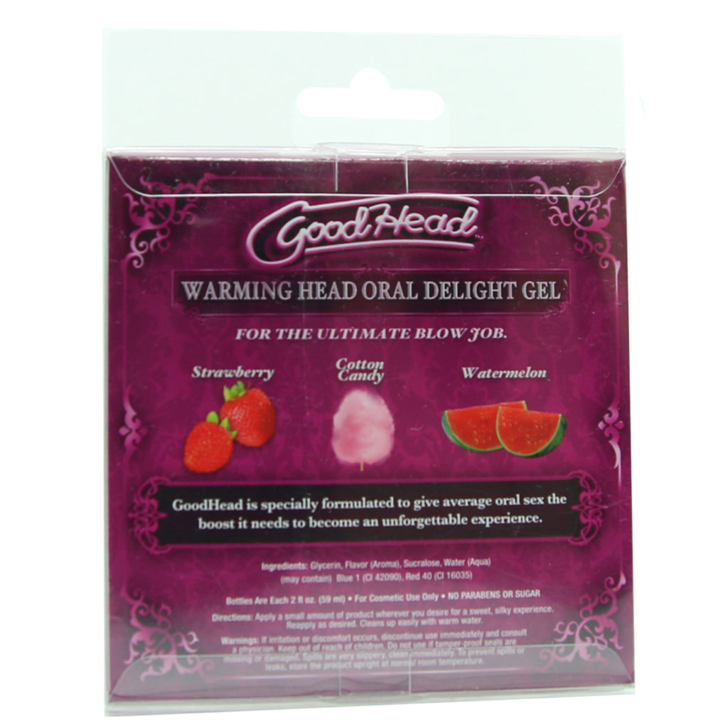 GoodHead Warming Head Oral Delight Gel 3 Pack in 2oz x 3 Lubes and Lotions > Flavored Sex Lubes - Tophatter Daily Deals