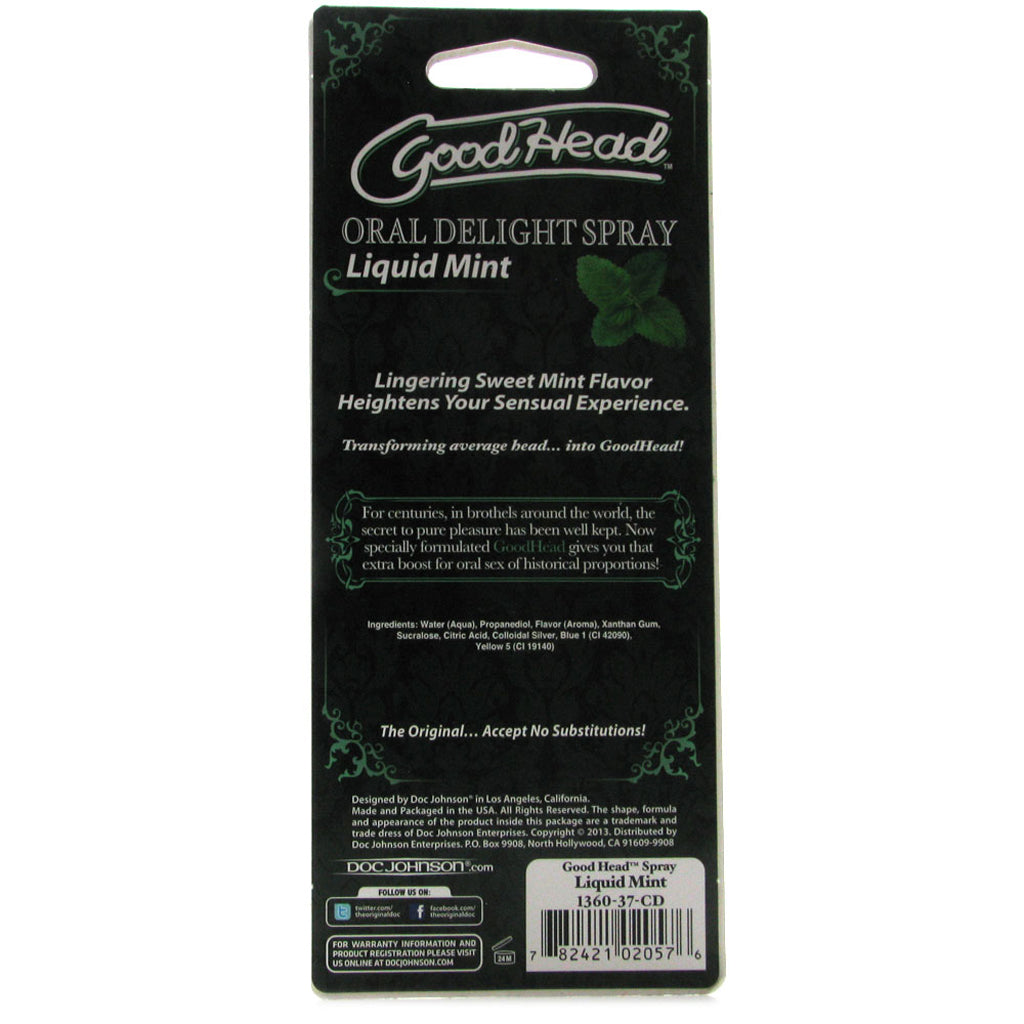 GoodHead Oral Delight Spray 1oz in Liquid Mint Lubes and Lotions > Flavored Sex Lubes - Tophatter Daily Deals