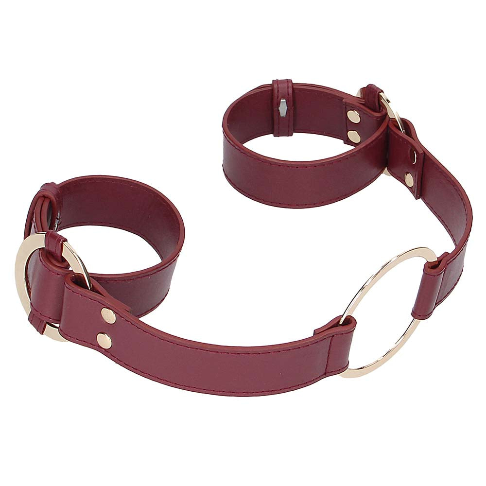 Ouch! Halo Handcuffs With Connector in Burgundy Bondage and Fetish > Wrist and Ankle Cuffs - Tophatter Daily Deals