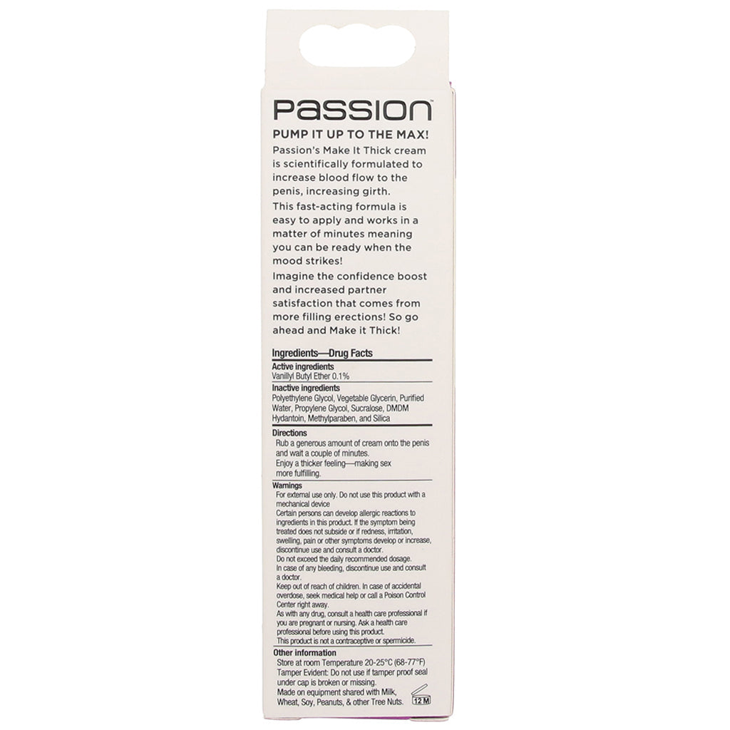 Passion Make It Thick Thickening Cream in 1.5oz/44ml - Tophatter's Adult Sex Toys Online Lubes and Lotions > Female Enhancement - Tophatter Daily Deals