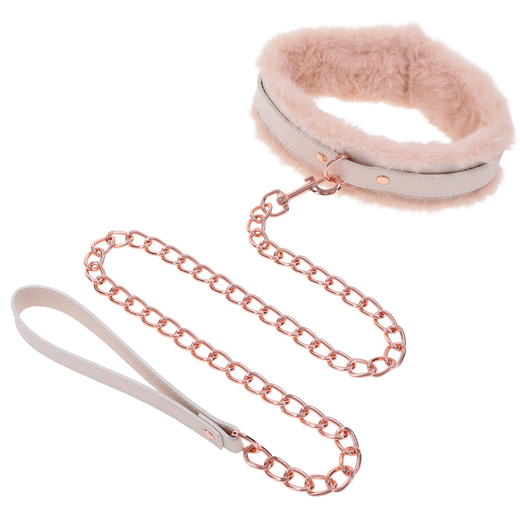 S&M Peaches 'n CreaMe Fur Collar and Leash Bondage and Fetish > Leashes and Collars - Tophatter Daily Deals