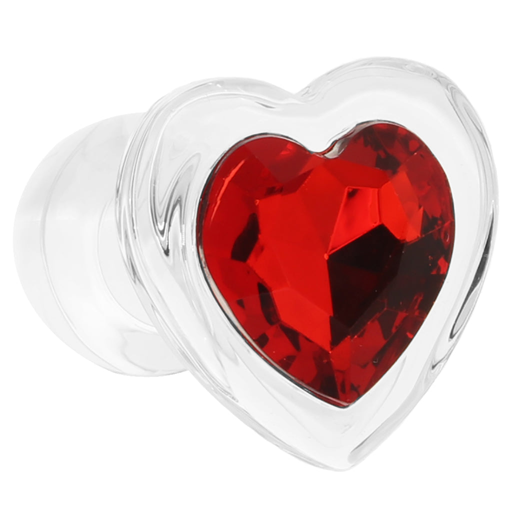 Booty Sparks Red Heart Gem Glass Anal Plug in Small - Tophatter's Adult Products Anal Sex Toys > Butt Plugs - Tophatter Daily Deals