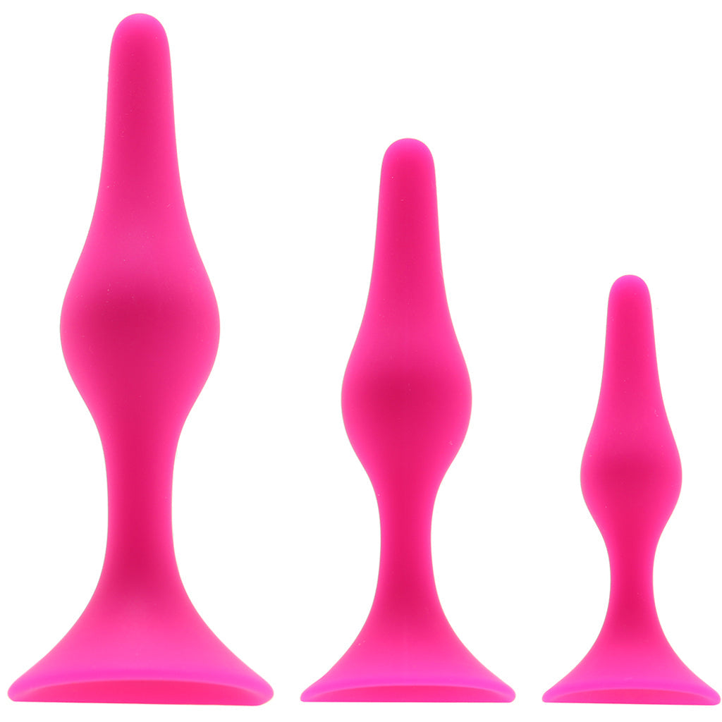 Luxe Beginner Silicone Butt Plug Kit in Pink Anal Sex Toys > Butt Plugs - Tophatter Daily Deals