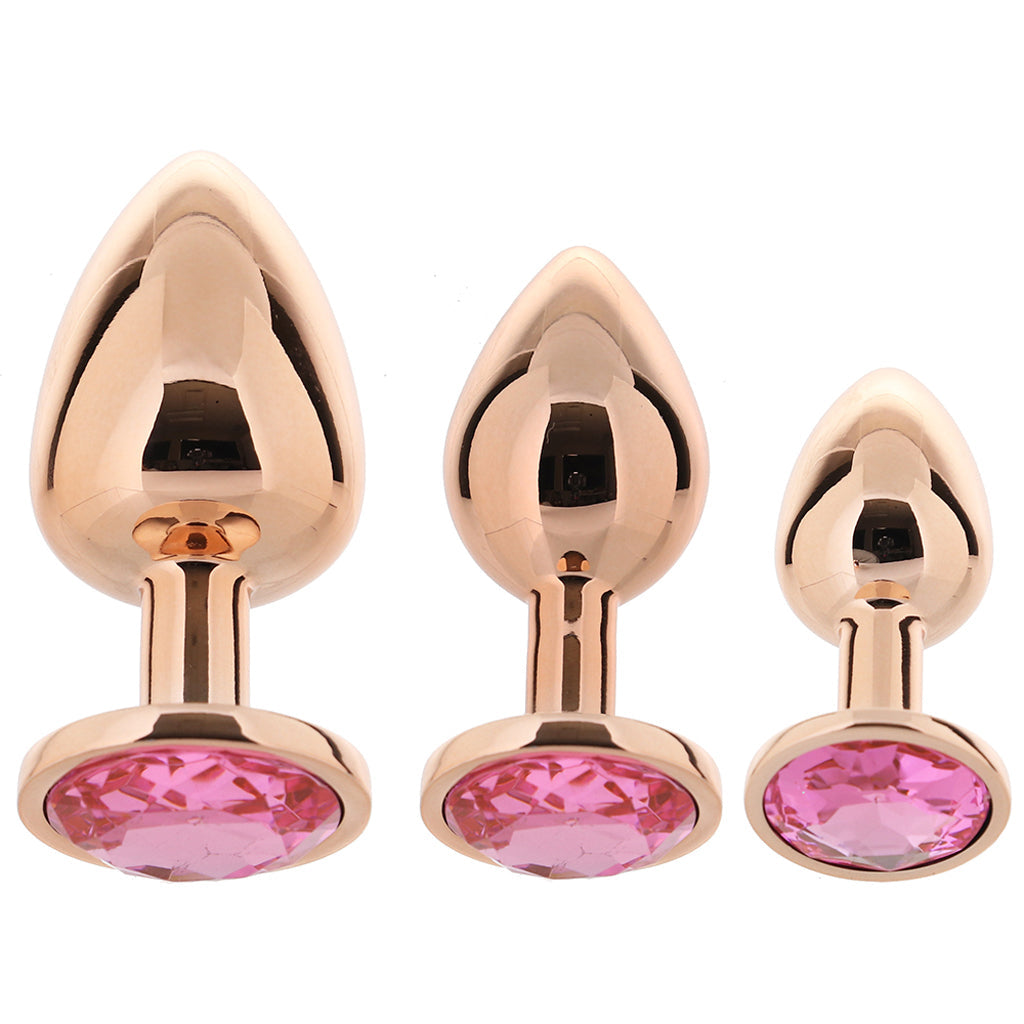 Rear Assets Round Gem Metal Plug Kit in Rose Anal Sex Toys > Butt Plugs - Tophatter Daily Deals