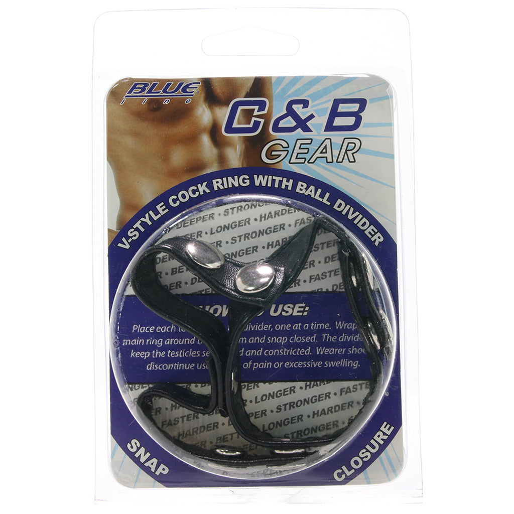 V-Style Cock Ring with Ball Divider - Tophatter's Adult Products Cock Rings - Tophatter Daily Deals