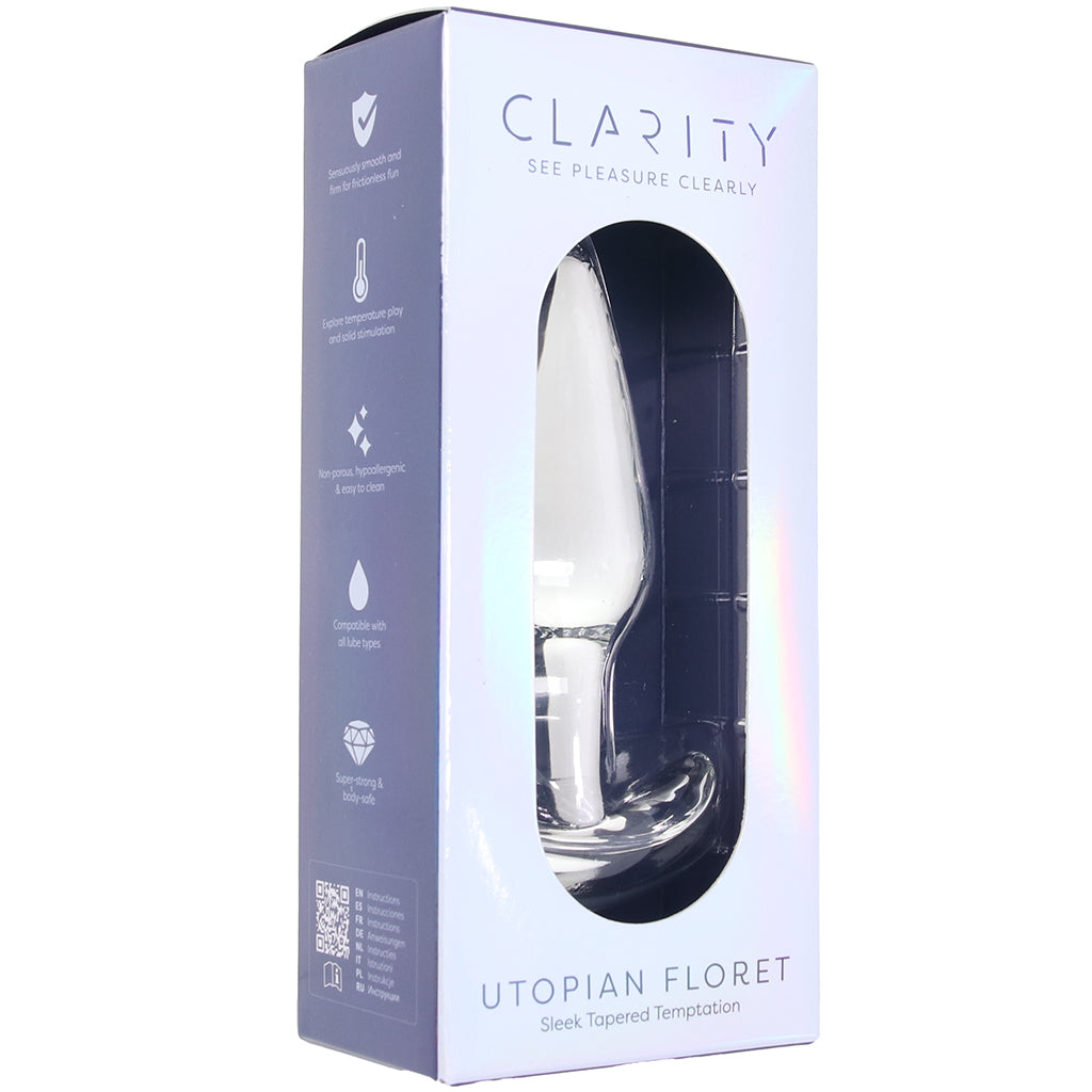 Clarity Utopian Floret Glass Butt Plug Anal Sex Toys > Butt Plugs - Tophatter Daily Deals