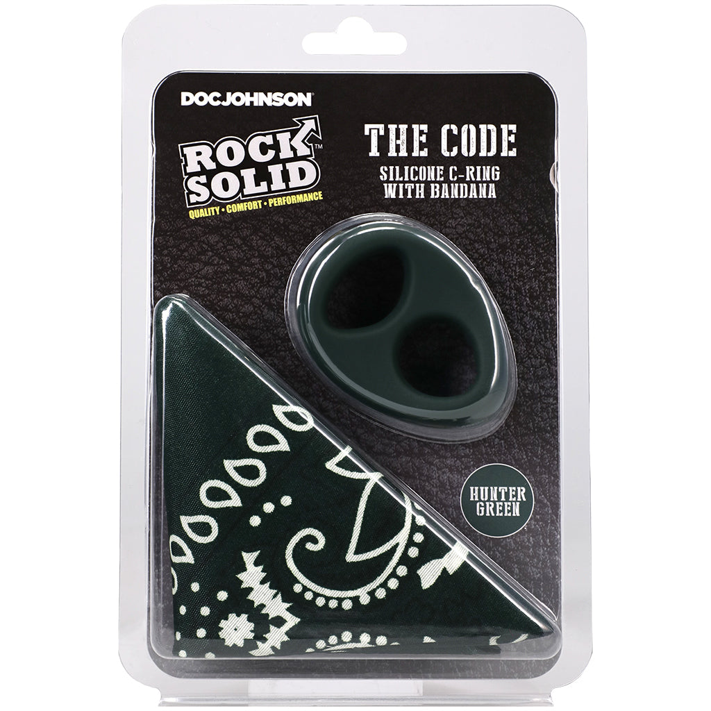 Rock Solid The Code C-Ring and Bandana Set in Hunter Green Cock Rings - Tophatter Daily Deals