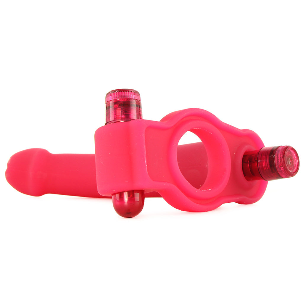 Double Penetrator Silicone Studmaker Cock Ring in Pink Vibrators > Double Penetration - Tophatter Daily Deals