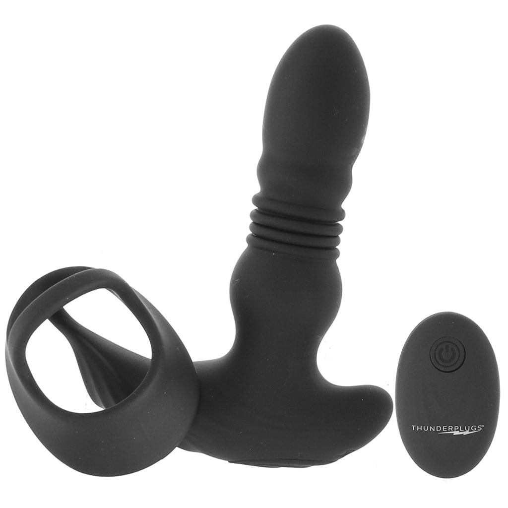 Thunder Plugs Thrusting Remote Plug with Cock Strap - Tophatter's Vibrator Deals Online Anal Sex Toys > Anal Vibrators - Tophatter Daily Deals