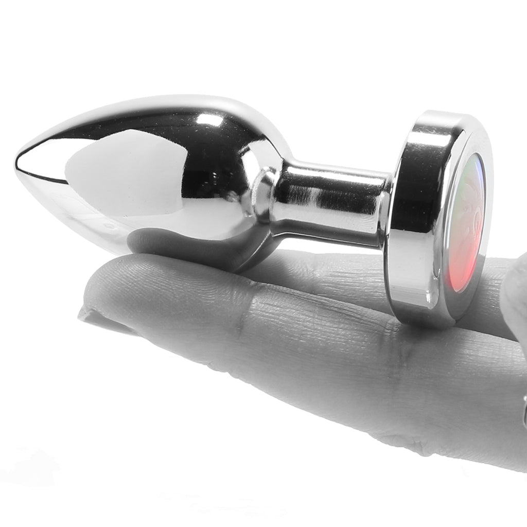 Booty Sparks Silver Light Up Anal Plug in Small - Tophatter's Adult Products Anal Sex Toys > Butt Plugs - Tophatter Daily Deals