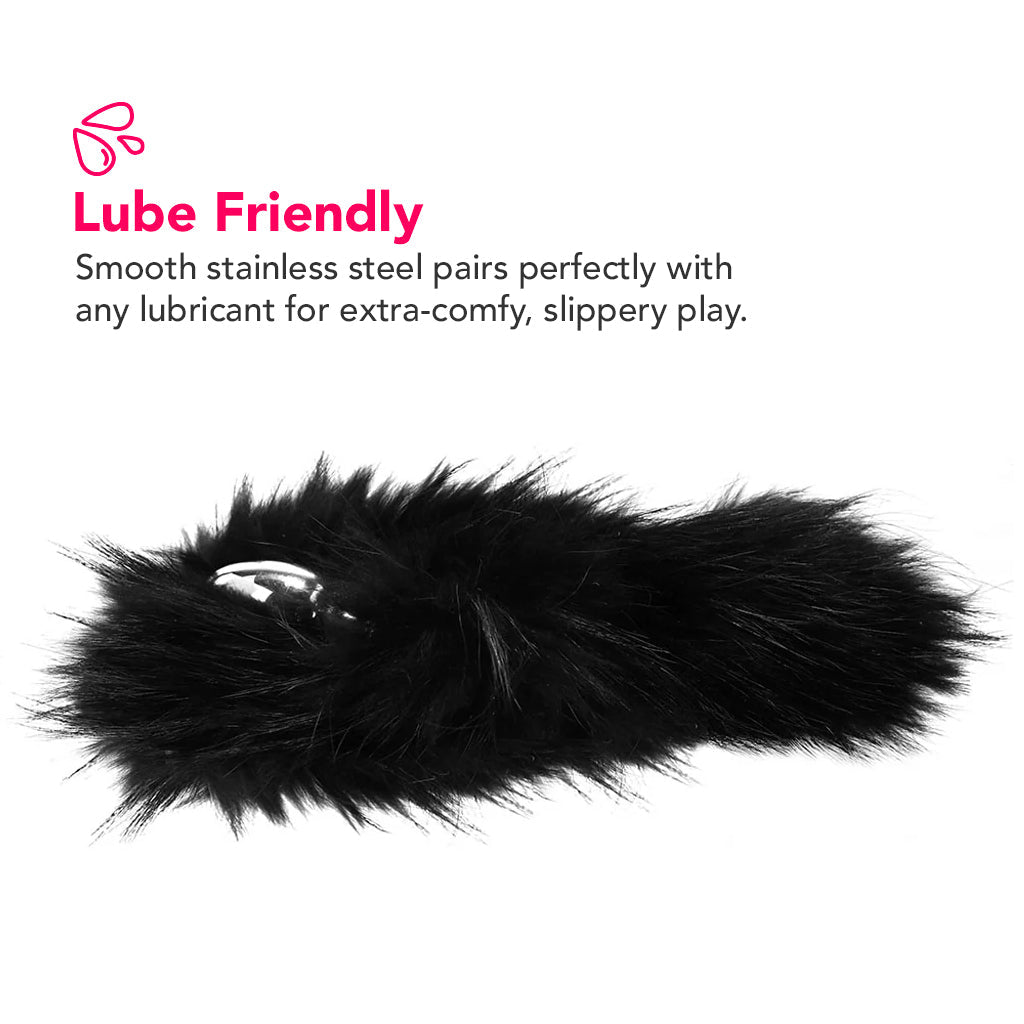 Stainless Steel Butt Plug with Fur Tail Anal Sex Toys > Butt Plugs - Tophatter Daily Deals