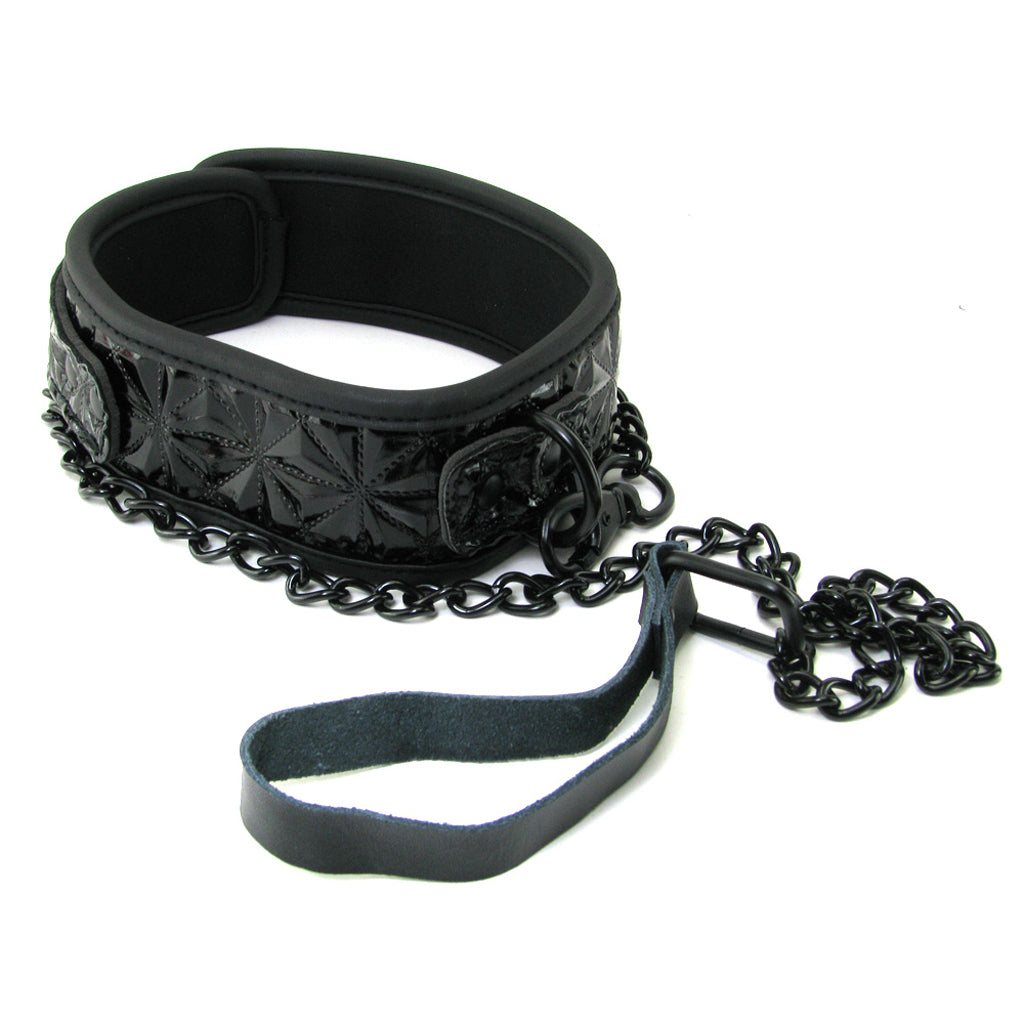 Sinful Collar with Leash in Black - Tophatter's Adult Products Bondage and Fetish > Leashes and Collars - Tophatter Daily Deals