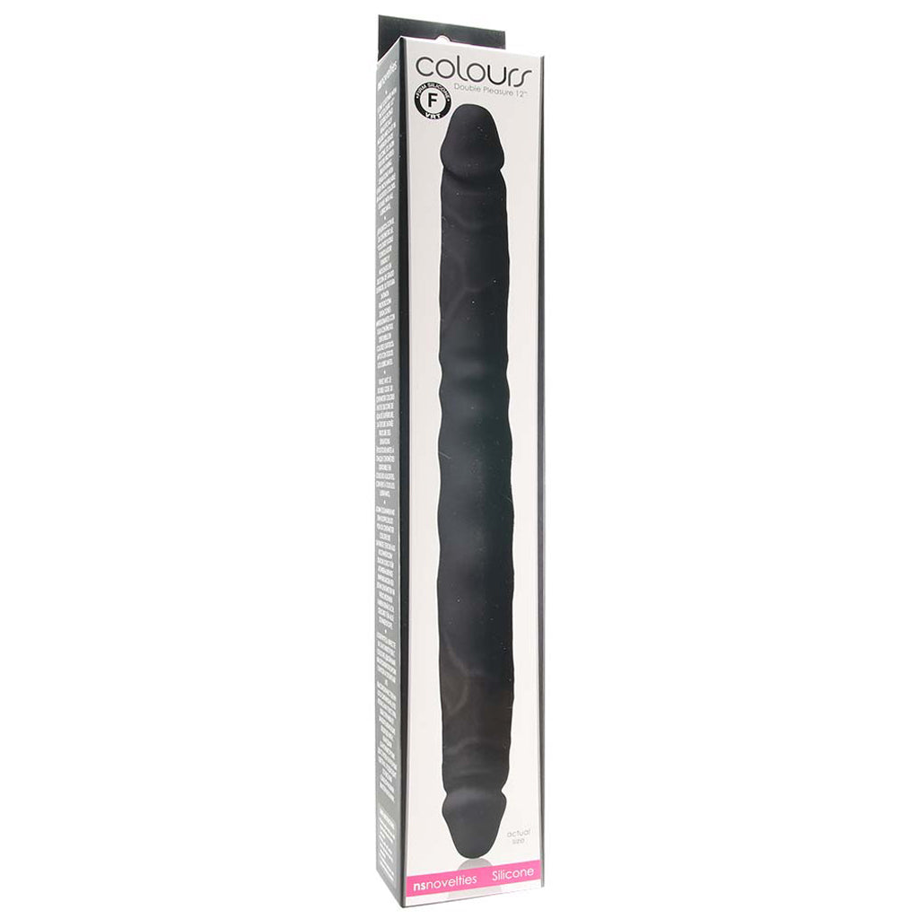 Colours Double Pleasure 12 Inch Dildo in Black Dildo Sex Toys > Double Ended Dildos - Tophatter Daily Deals