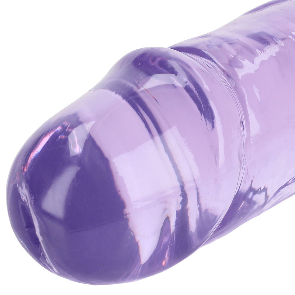 RealRock Crystal Clear Jelly 13 Inch Double Dildo in Purple - Tophatter's Adult Products Dildo Sex Toys > Double Ended Dildos - Tophatter Daily Deals