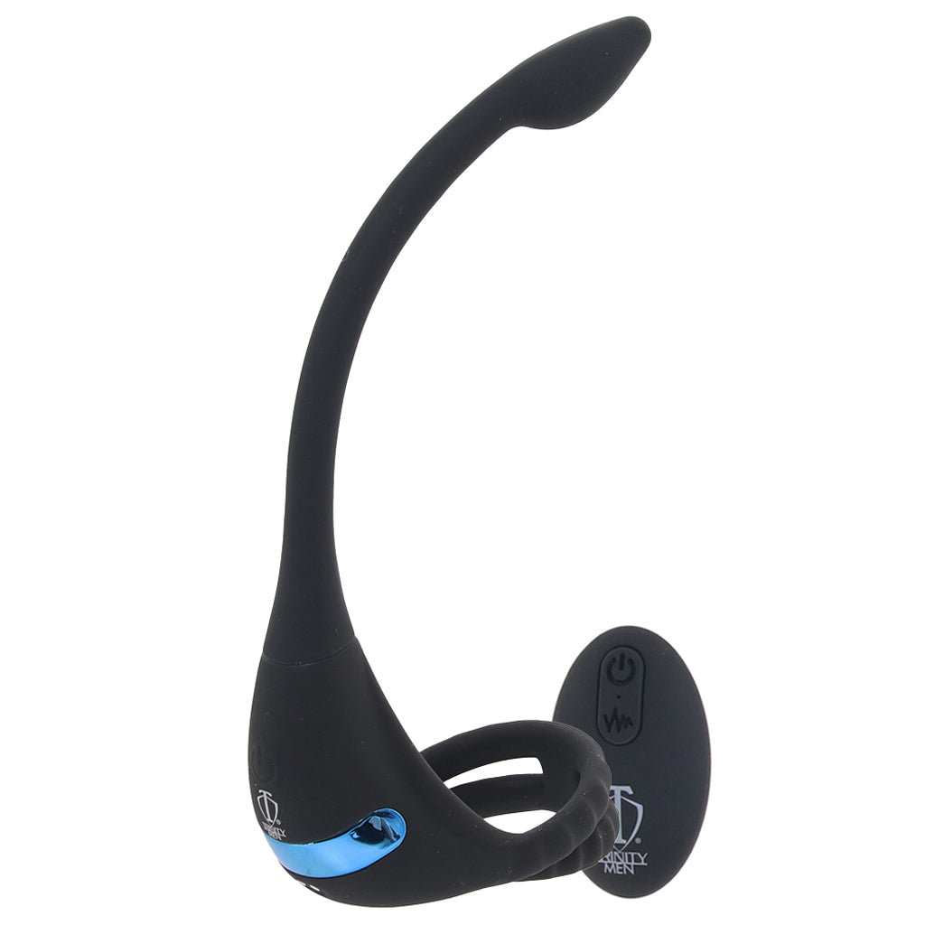 Trinity Men Vibrating C-Ring & Anal Stimulator Cock Rings - Tophatter Daily Deals