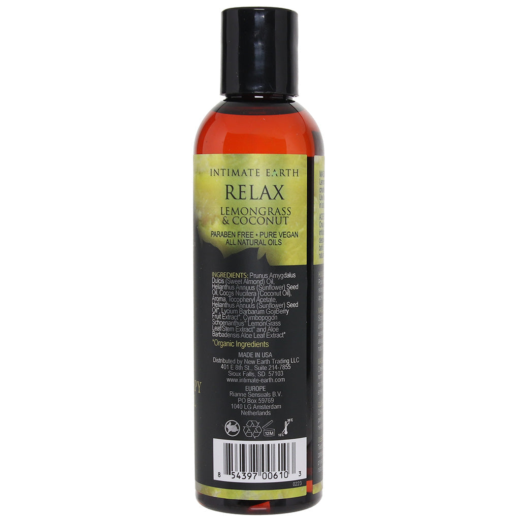 Relax Massage Oil 4oz/120ml in Lemongrass & Coconut Sensual Love > Massage - Tophatter Daily Deals