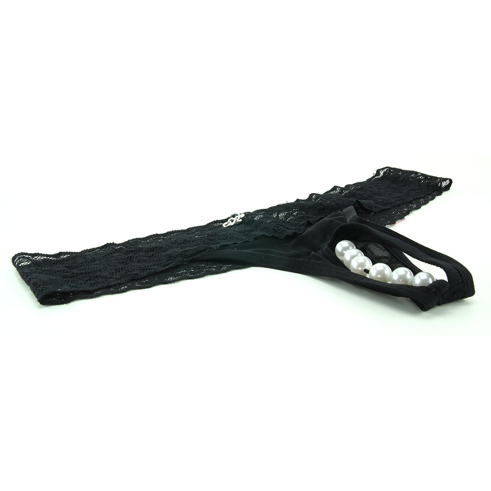 Stimulating Panties with Pearl Pleasure Beads Black /L Vibrators > Wearable & Panty Vibrators - Tophatter Daily Deals