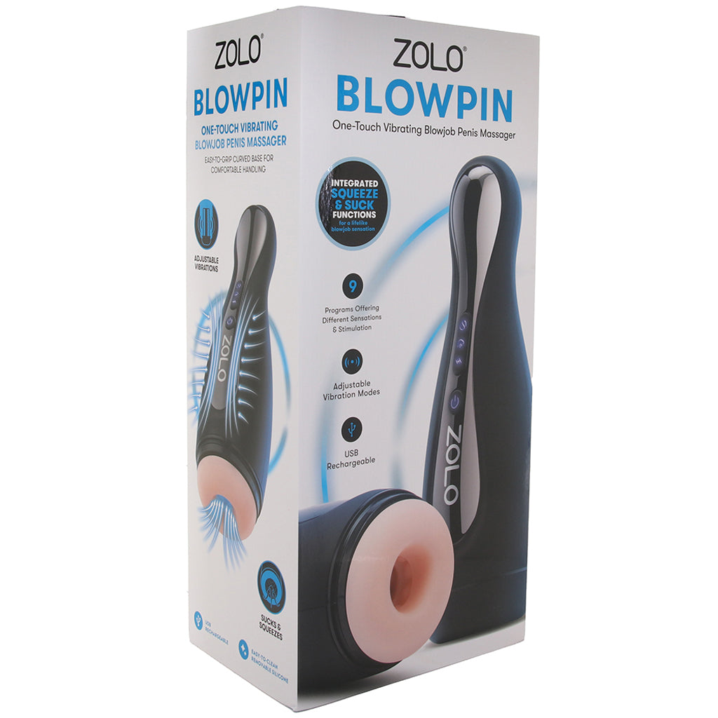 Zolo Blowpin One-Touch Vibrating Suction Stroker - Tophatter's Adult Sex Toys Online Male Masturbators > Auto Strokers - Tophatter Daily Deals