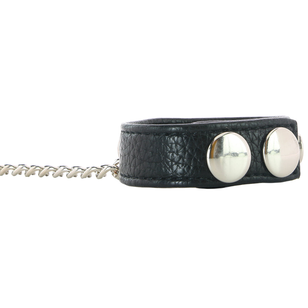 Blue Line Snap Cock Ring with Leash Bondage and Fetish > Cock and Ball Devices - Tophatter Daily Deals
