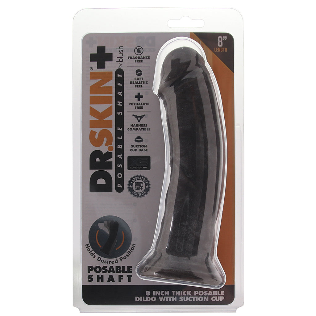 Dr. Skin Plus 8 Inch Thick Posable Dildo in Black Dildo Sex Toys > Realistic Dildos - Tophatter Daily Deals
