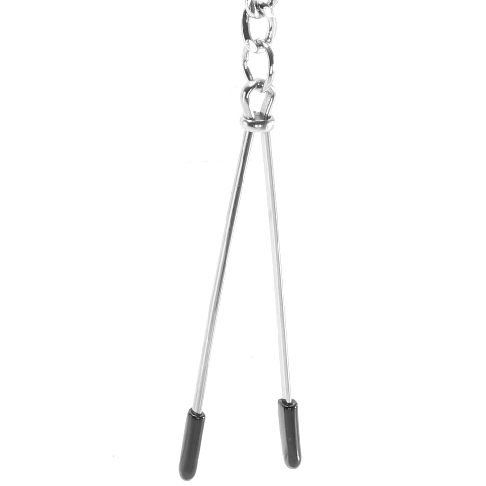 Lux Fetish Adjustable Tweezer Nipple Clips with Chain Bondage and Fetish > Nipple Stimulators & Clamps - Tophatter Daily Deals