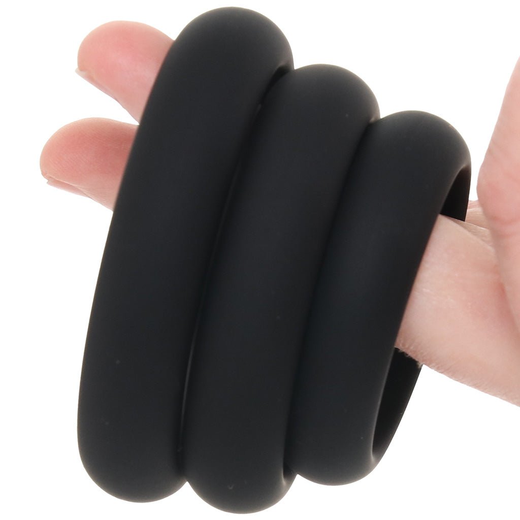 LEVELZ 3 Piece Wide O Cock Ring Set in L-XXL Cock Rings - Tophatter Daily Deals