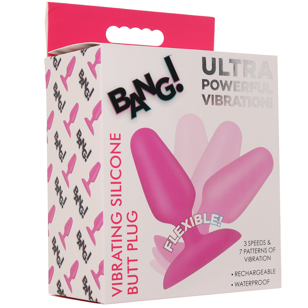 Bang! Vibrating Silicone Butt Plug in Pink Anal Sex Toys > Butt Plugs - Tophatter Daily Deals