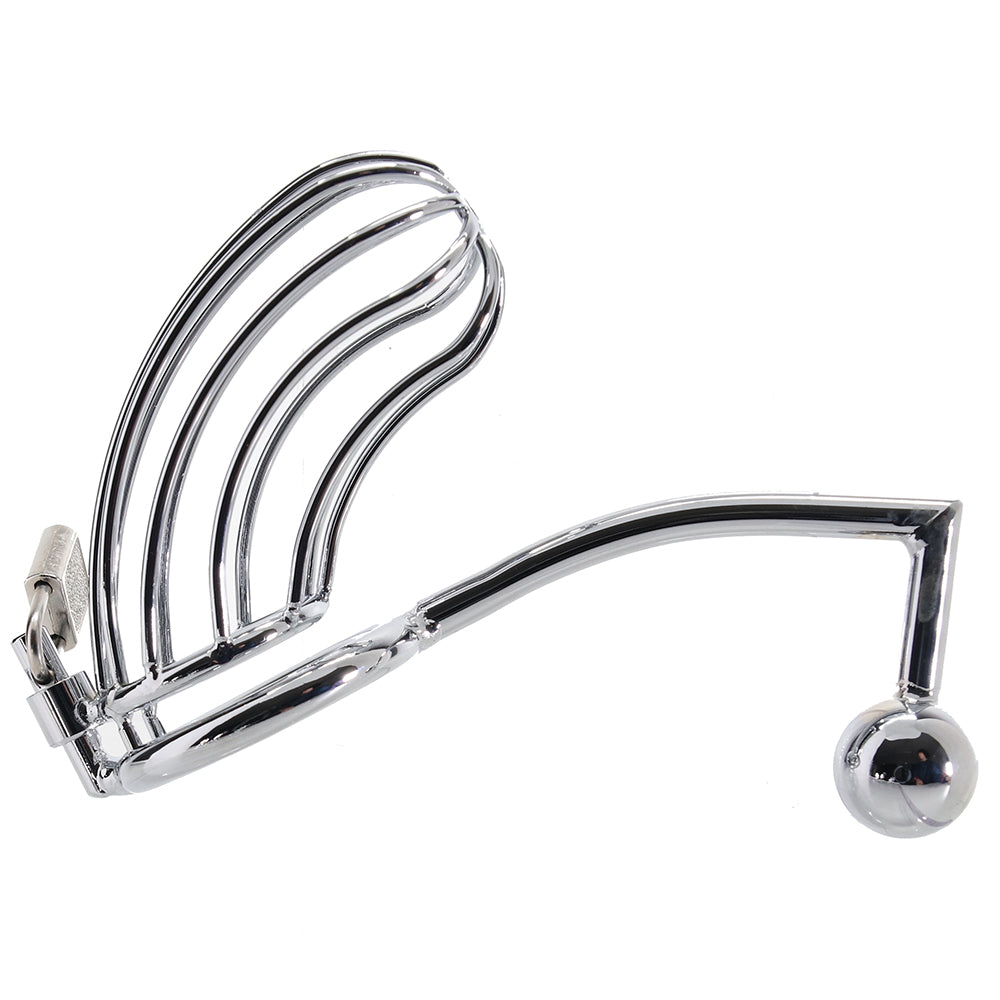 Blue Line Cock Cage with Anal Stimulator - Tophatter's Adult Sex Toys Online Bondage and Fetish > Cock and Ball Devices - Tophatter Daily Deals