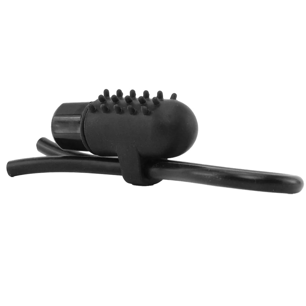 Vibrating Silicone Stud Lasso in Black - Tophatter's Adult Products Cock Rings - Tophatter Daily Deals