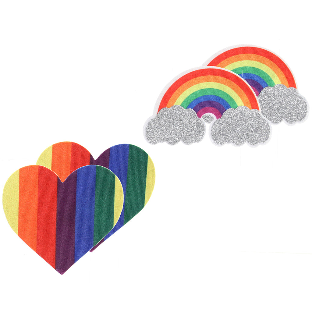 Pride Glitter Rainbows & Hearts Nipple Pasties Lingerie > Accessories - Tophatter Daily Deals