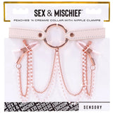 S&M Peaches 'n CreaMe Collar with Nipple Clamps Bondage and Fetish > Nipple Stimulators & Clamps - Tophatter Daily Deals
