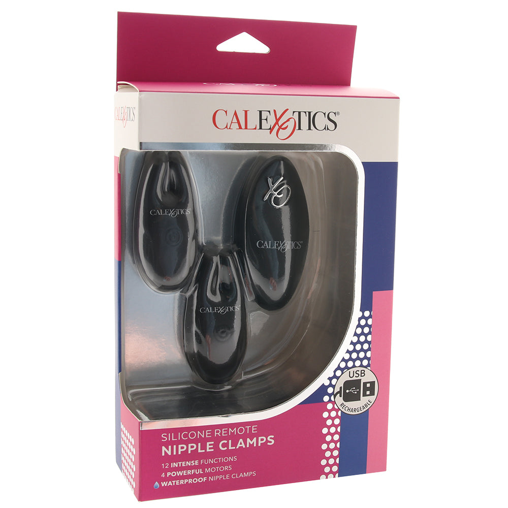 Remote Silicone Nipple Clamps in Black - Tophatter's Adult Sex Toys Online Bondage and Fetish > Nipple Stimulators & Clamps - Tophatter Daily Deals