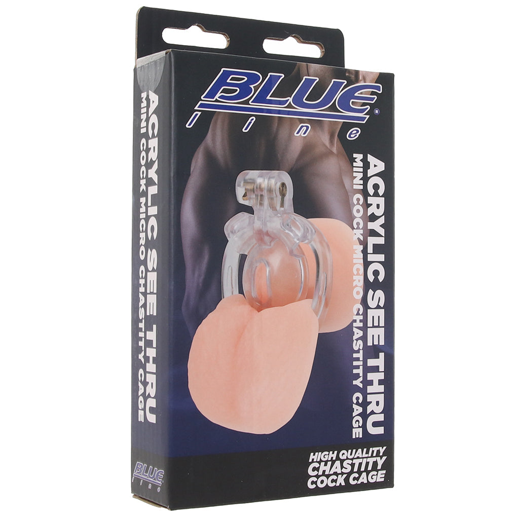 Blueline Acrylic See Thru Mini Cock Micro Chastity Cage Bondage and Fetish > Cock and Ball Devices - Tophatter Daily Deals