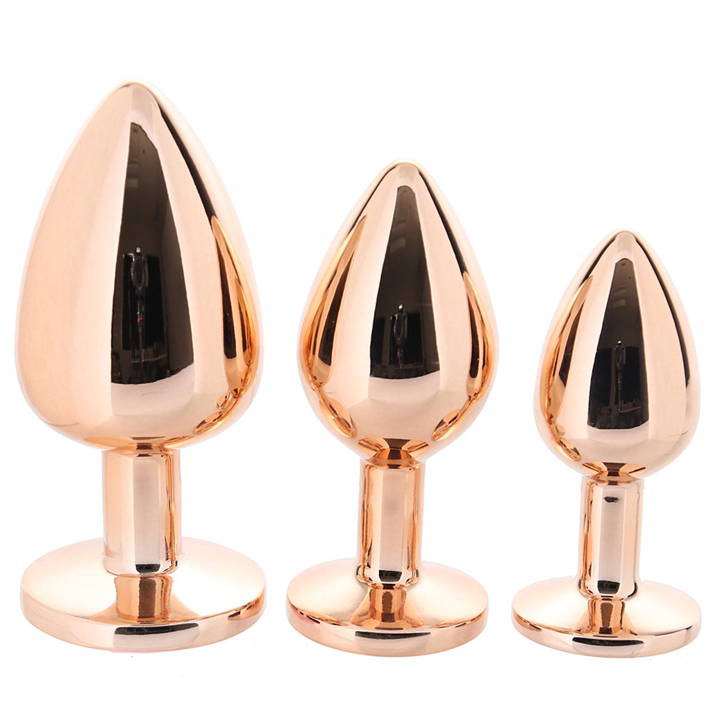Rear Assets Round Gem Metal Plug Kit in Rose Anal Sex Toys > Butt Plugs - Tophatter Daily Deals