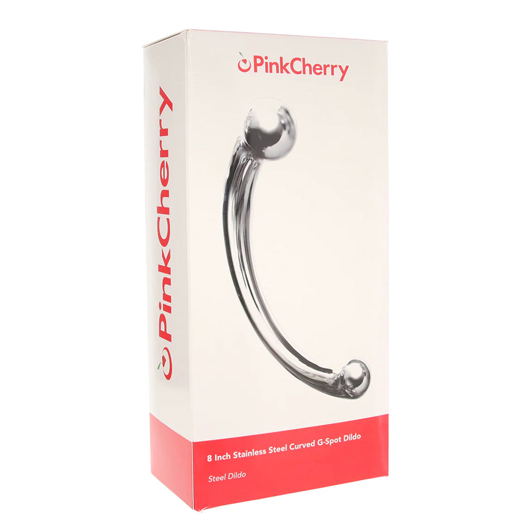 PinkCherry 8 Inch Stainless Steel Curved G-Spot Dildo - Tophatter's Adult Sex Toys Online Dildo Sex Toys > G-Spot Dildos - Tophatter Daily Deals