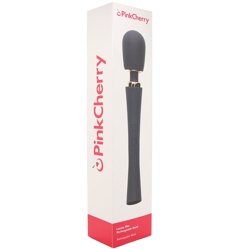 PinkCherry Luxury Slim Rechargeable Wand in Black - Tophatter's Adult Sex Toys Online Vibrators > Wands - Tophatter Daily Deals
