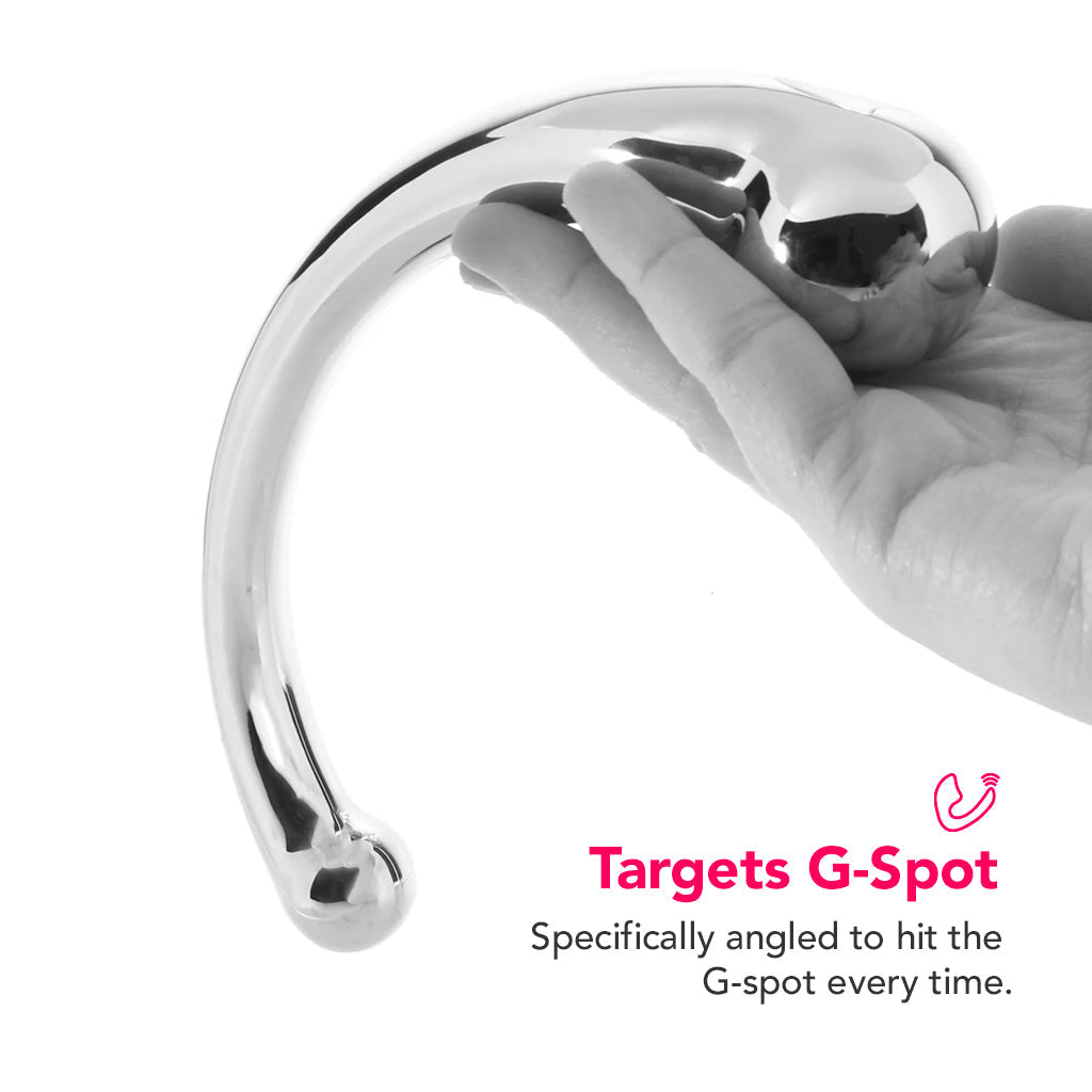 PinkCherry 8 Inch Stainless Steel Curved G-Spot Dildo - Tophatter's Adult Sex Toys Online Dildo Sex Toys > G-Spot Dildos - Tophatter Daily Deals