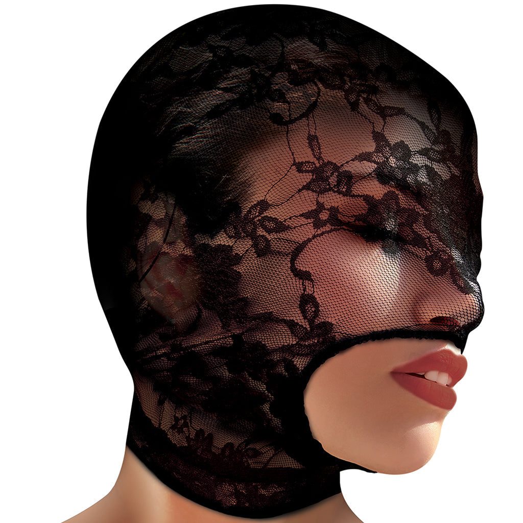 Master Series Lace Seduction Bondage Hood - Tophatter's Adult Products Bondage and Fetish > Pleasure Masks and Dress Up Play - Tophatter Daily Deals