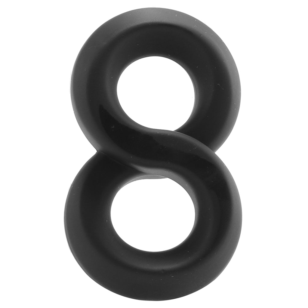 Ultra-Soft Crazy 8 Cock Ring in Black - Tophatter's Adult Products Cock Rings - Tophatter Daily Deals