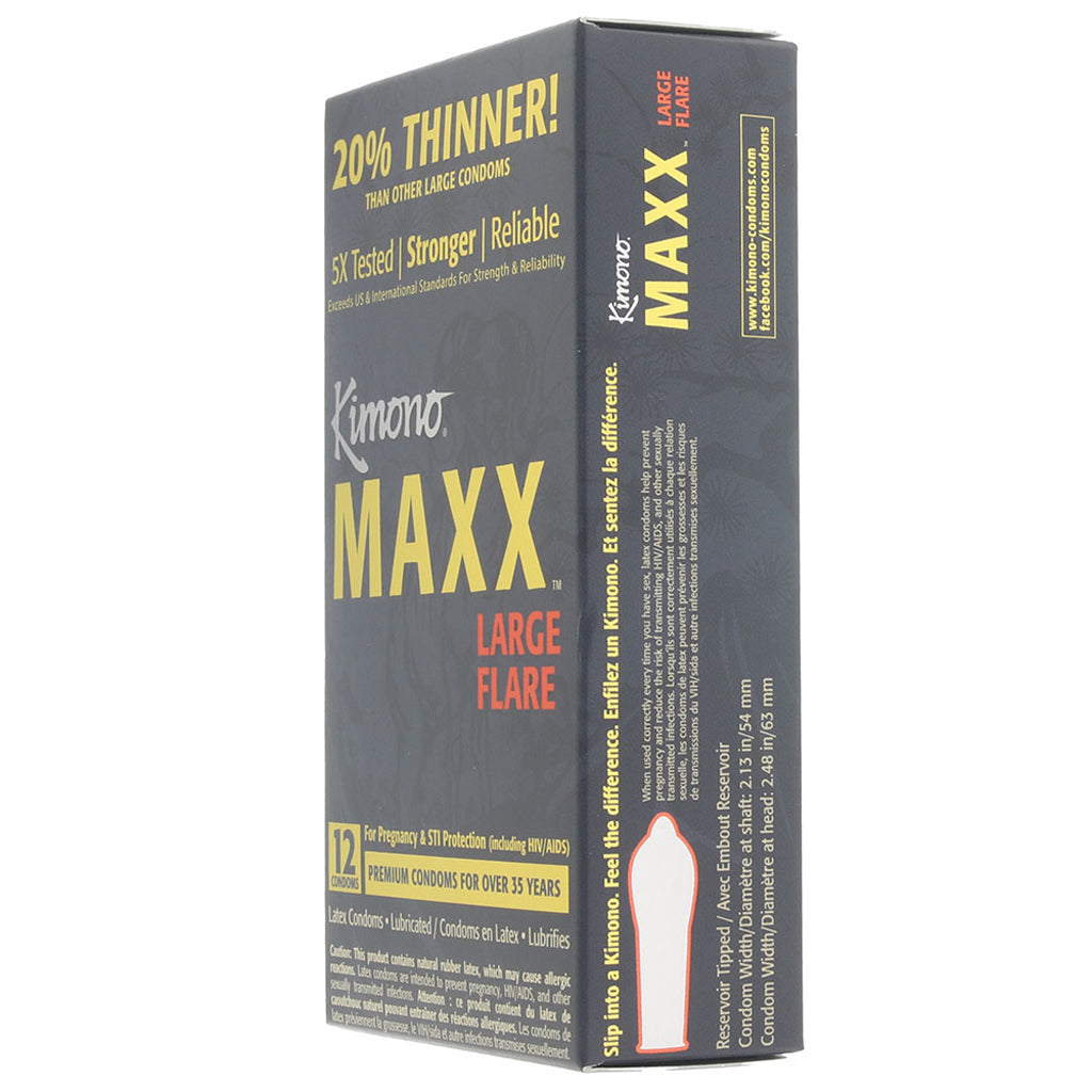 Kimono MAXX Large Flare Condoms in 12 Pack Condoms - Tophatter Daily Deals