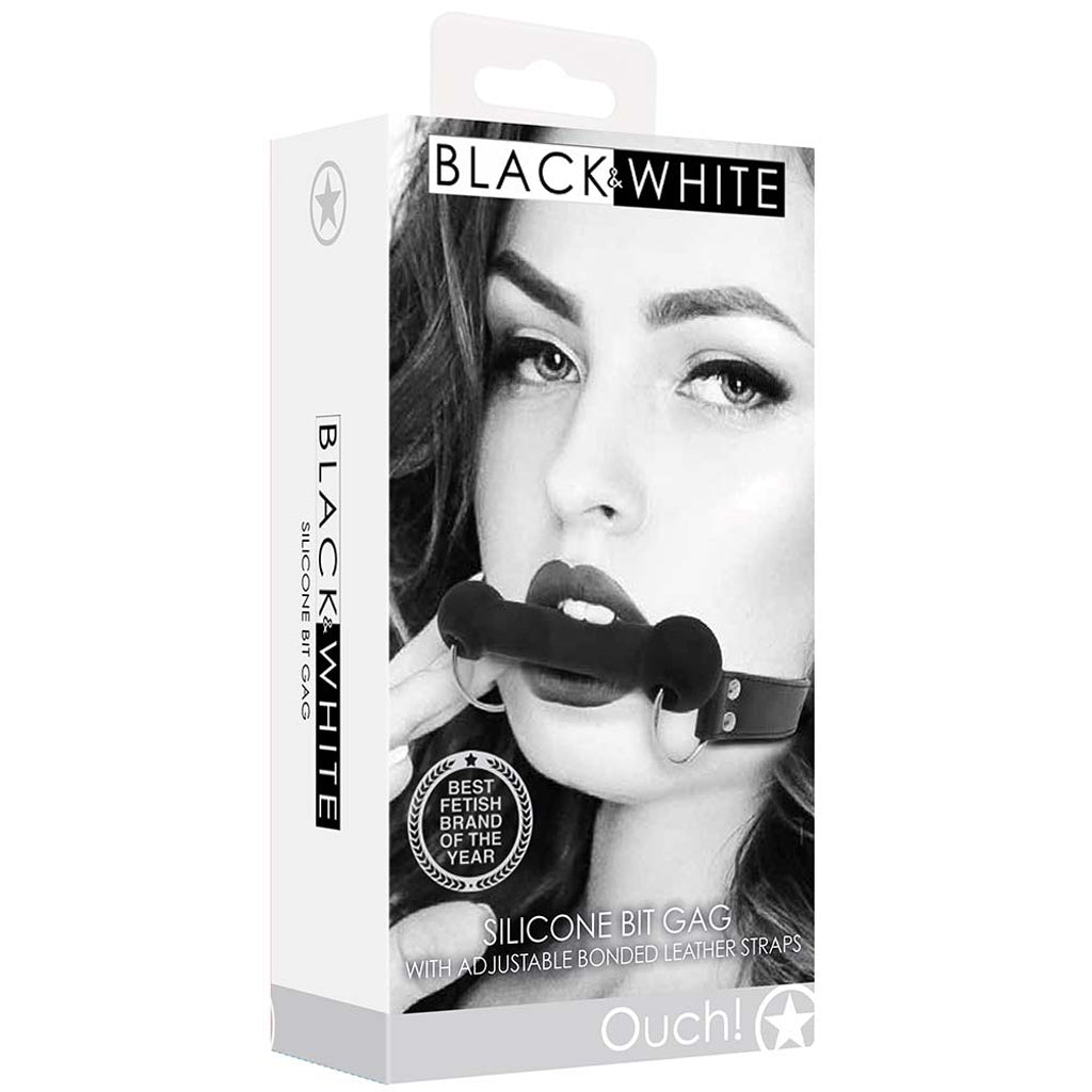Black & White Silicone Bit Gag Bondage and Fetish > Ball Gags & Mouth Restraints - Tophatter Daily Deals