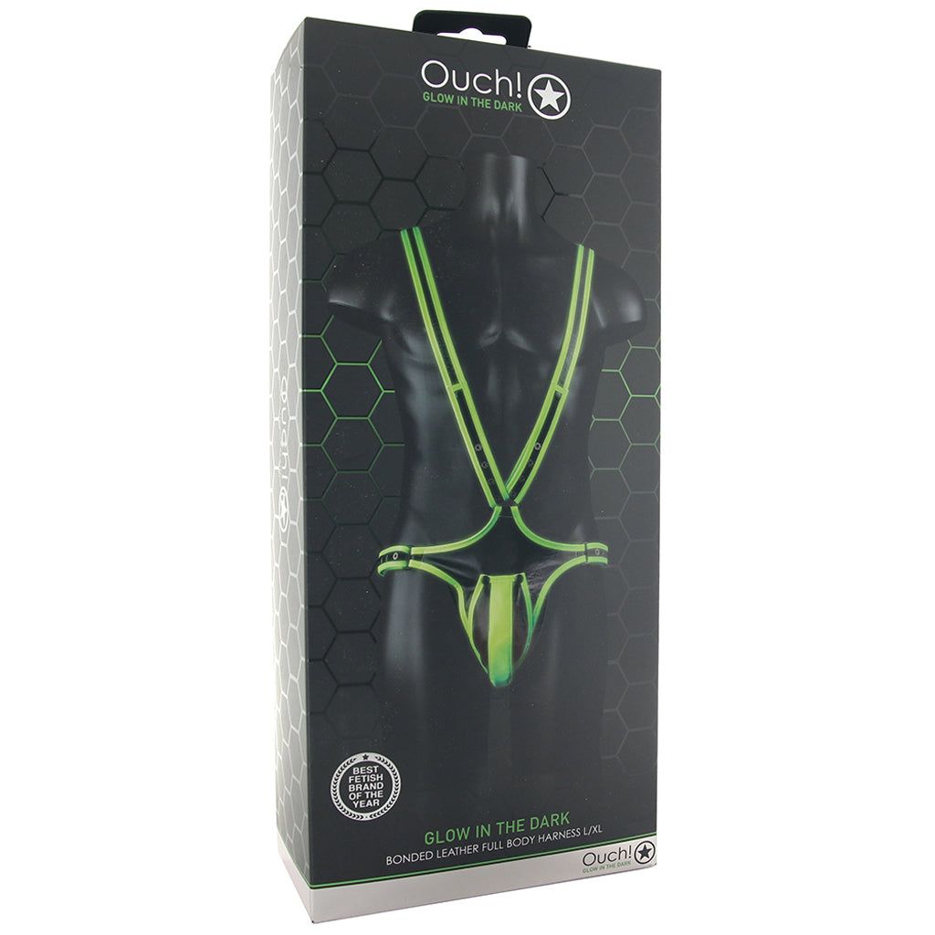 Ouch! Glow In The Dark Full Body Harness /XL Bondage and Fetish > Men's Bondage Wear - Tophatter Daily Deals