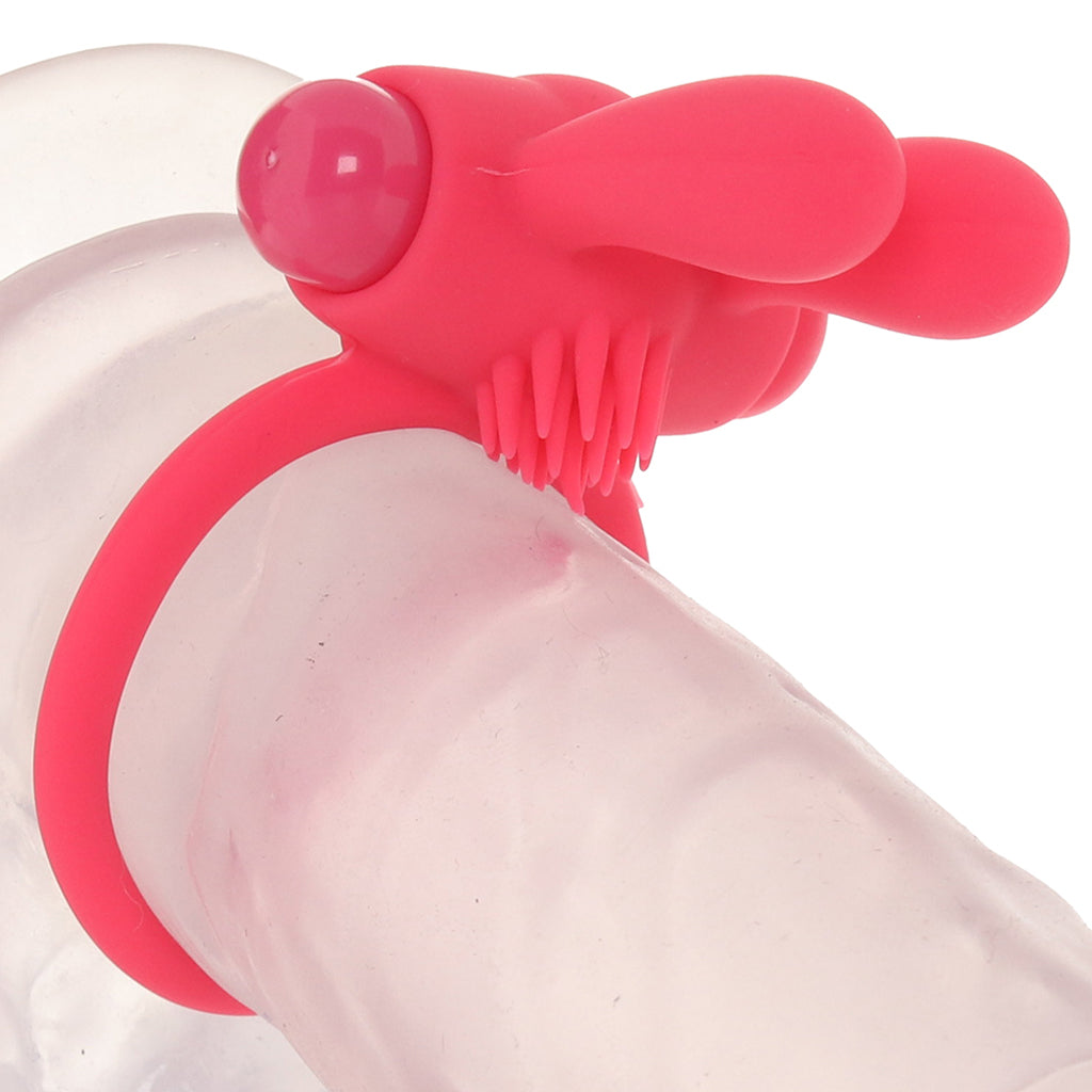 Neon Rabbit Vibrating Cock Ring in Pink Cock Rings - Tophatter Daily Deals