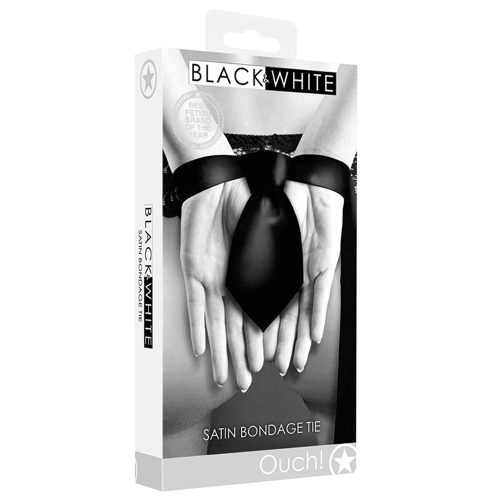 Black & White Satin Bondage Tie Bondage and Fetish > Tools & Accessories - Tophatter Daily Deals
