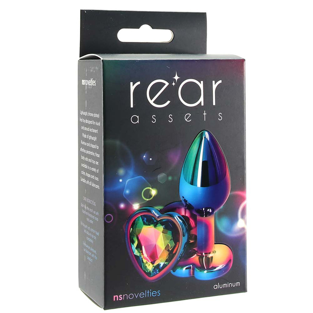 Small Aluminum Plug with Rainbow Heart Gem in Multicolor - Tophatter's Adult Products Anal Sex Toys > Butt Plugs - Tophatter Daily Deals