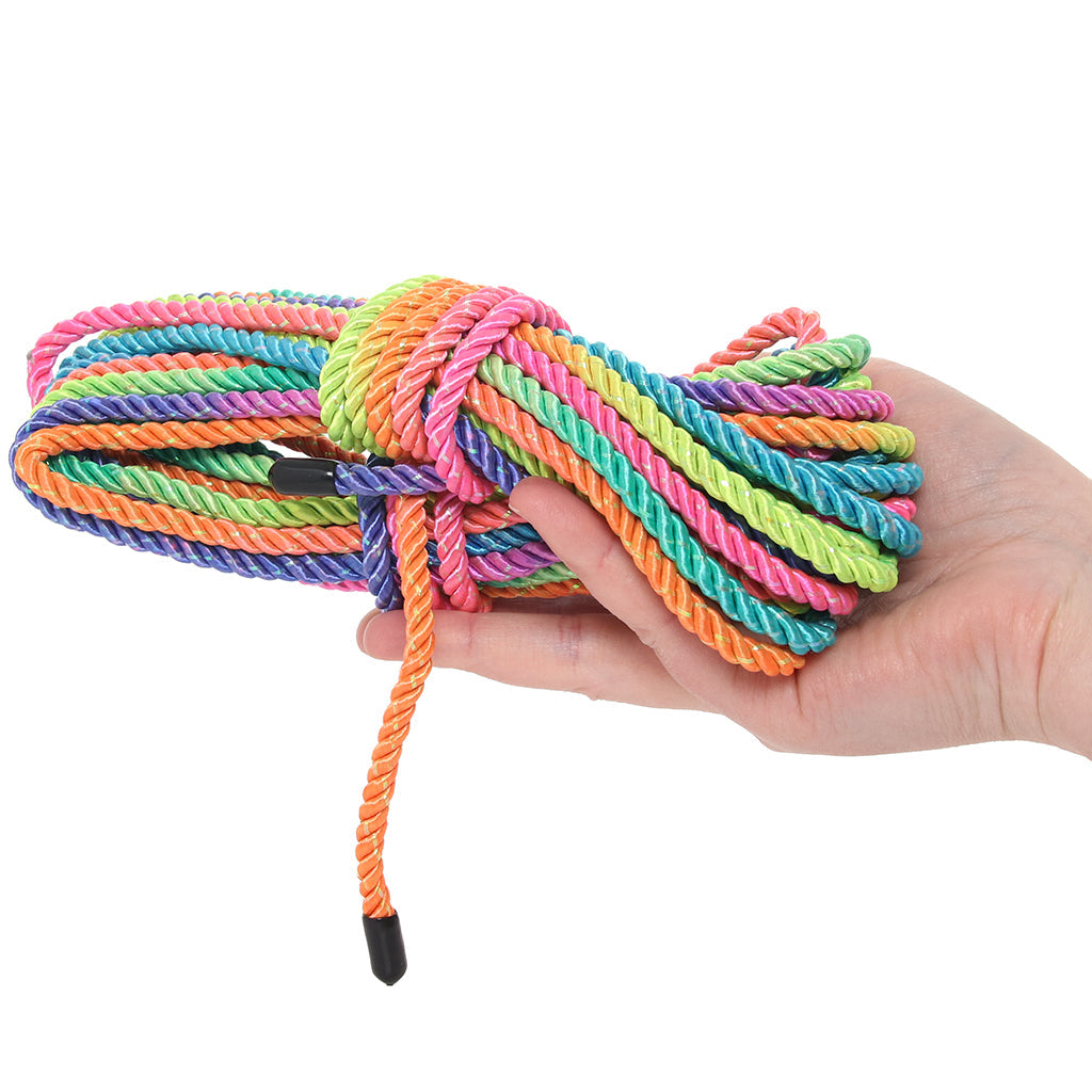 Ouch! 32.8'/10m Bondage Rope in Vibrant Rainbow Bondage and Fetish > Restraints - Tophatter Daily Deals