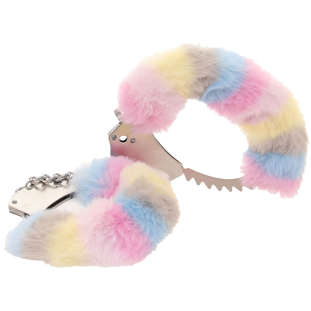 Ouch! Heavy Duty Fluffy Cuffs in Multi-Colour Bondage and Fetish > Wrist and Ankle Cuffs - Tophatter Daily Deals