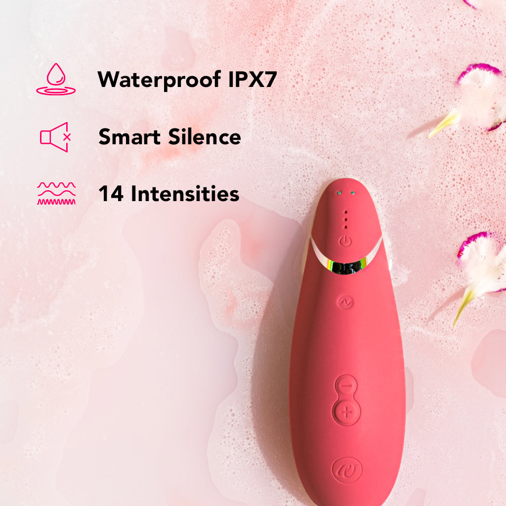 Womanizer Premium 2 Pleasure Air Stimulator in Raspberry Vibrators > Clitoral Stimulators - Tophatter Daily Deals