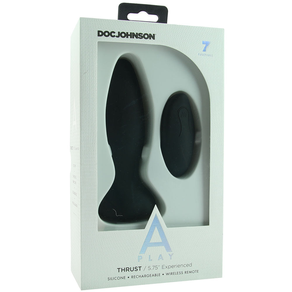 A-Play Experienced Thrust Remote Butt Plug in Black - Tophatter's Vibrator Deals Online Anal Sex Toys > Butt Plugs - Tophatter Daily Deals